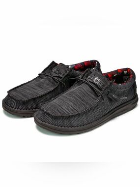Hey Dude Wally Sox Jet Black Shoes Size 7
